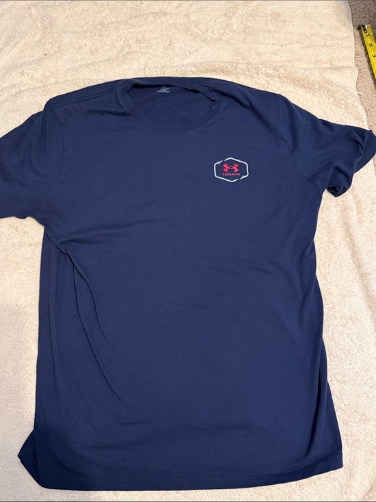 Under Armour Other - Under Armour Navy Short-Sleeve Performance Tee with Red Logo